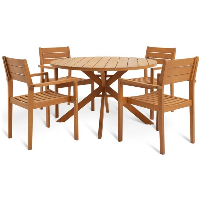 Buy Habitat Richmond 4 Seater Wooden Patio Set - Light Wood | Garden furniture sets | Habitat
