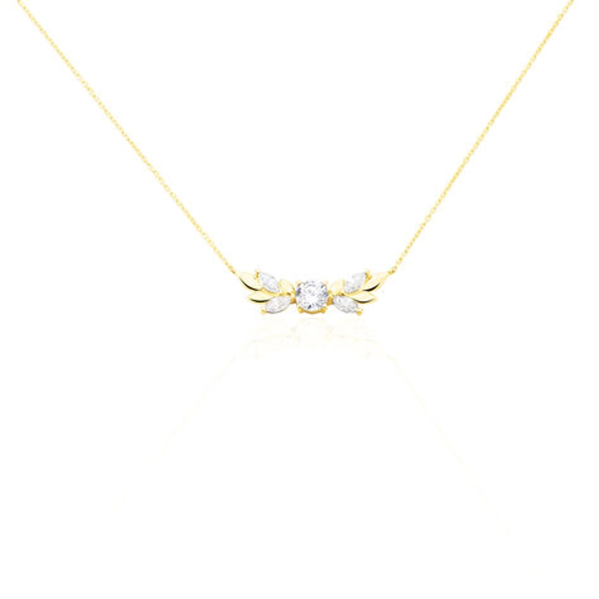 Collier Alexine Or Jaune Oxyde De Zirconium