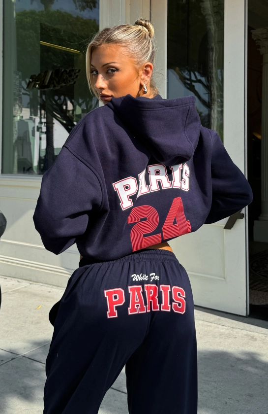 Team Paris Oversized Hoodie Navy