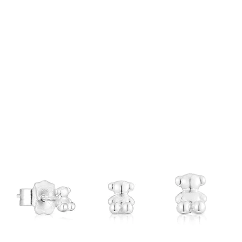 Pack de aretes de plata oso Bold Bear