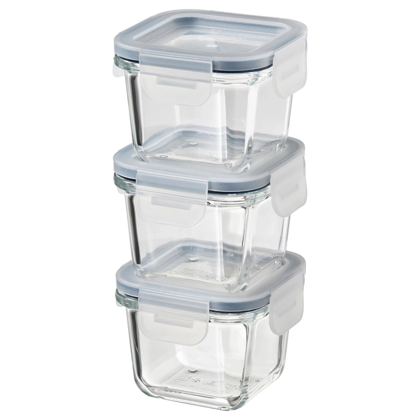 IKEA 365+ food container with lid, square/glass, 180 ml - IKEA