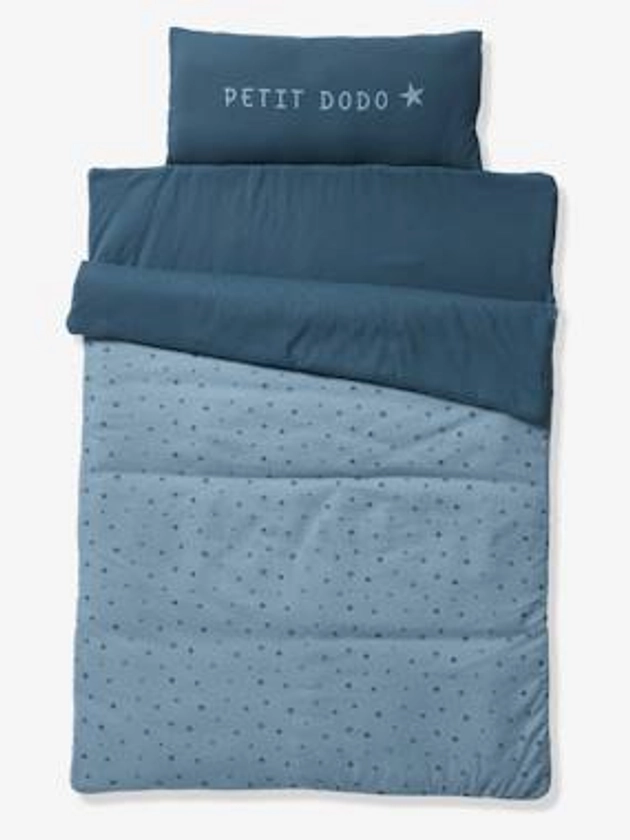 Couchage de sieste maternelle MINIDODO essentiels - bleu imprimé