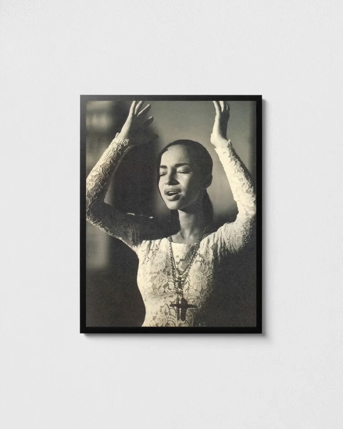 Sade Adu poster, Sade Adu black&white, Romantic gift, For loved ones (No Frame) sold by Felice Solicitation | SKU 3602064 | Printerval UK