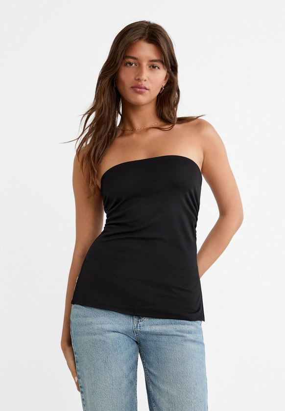 Bandeau top with side vents - Women's fashion | Stradivarius United States