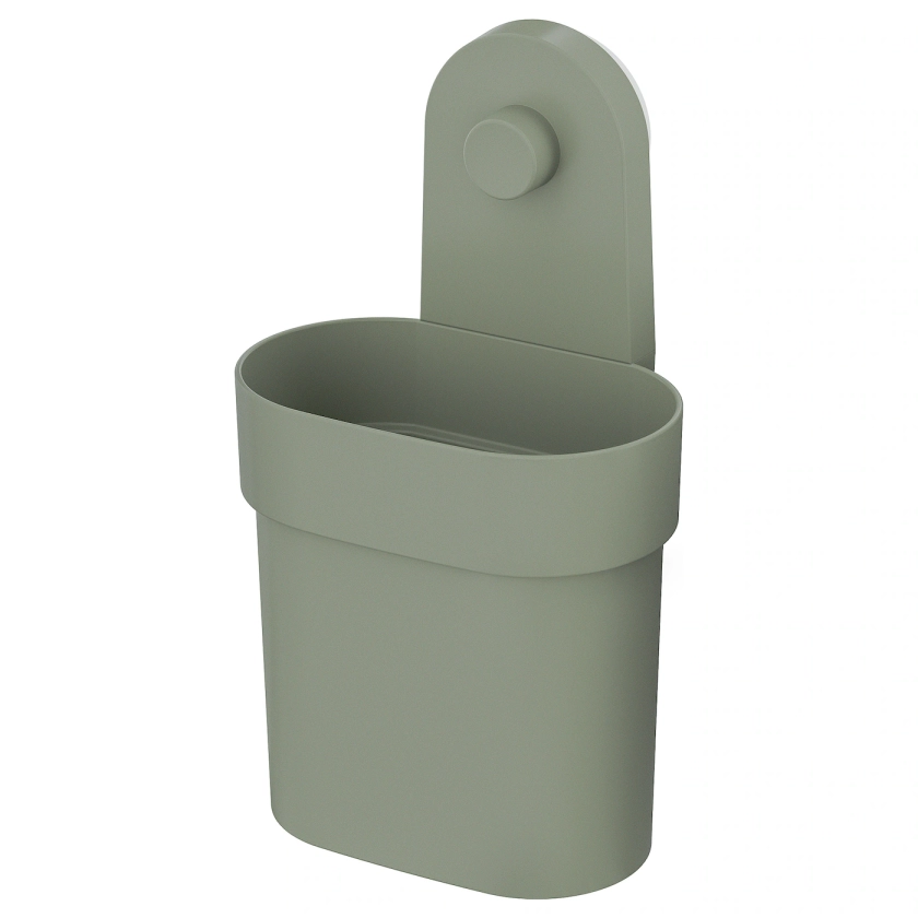 ÖBONÄS container with suction cup, grey-green - IKEA