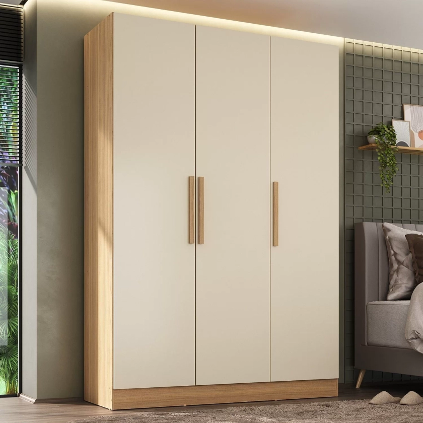 Guarda-roupa Solteiro 3 Portas 200x136cm Aston Yescasa