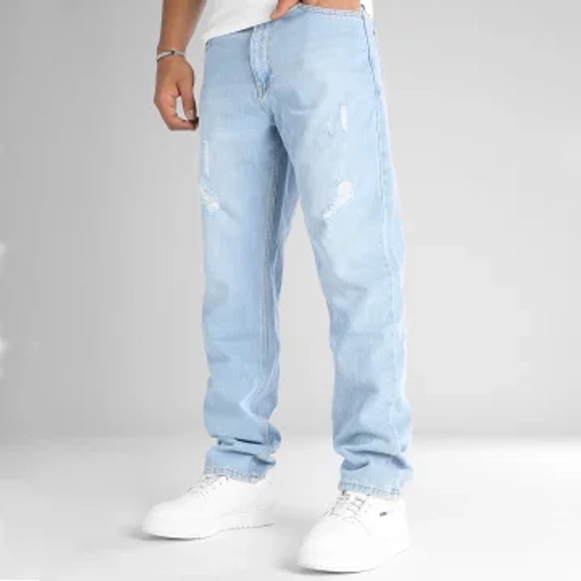 LBO - Jean Relaxed Fit Avec Destroy 2788 Bleu Denim Wash - LaBoutiqueOfficielle.com