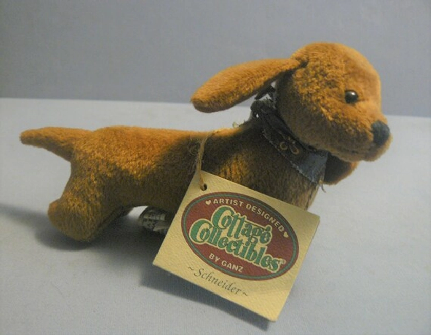 Dachshund Collectible Cottage Collectibles by Ganz &quot;Schneider&quot; Dachshund Plush Stuffed Animal 1995 &quot;By Lorraine&quot;