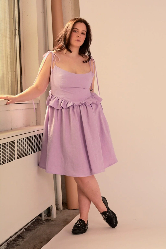 Tessa Dress Lilac Linen