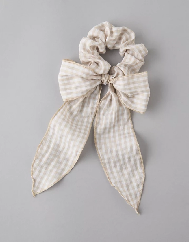 AE Gingham Bow Scrunchie