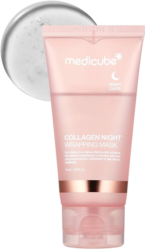Medicube Collagen Night Wrapping Cream for Elasticity and Hydration - Facial Treatment Overnight Sleeping Mask with Collagen Wrapping Film for Skin Renewal and Rejuvenating- Korean Skin Care