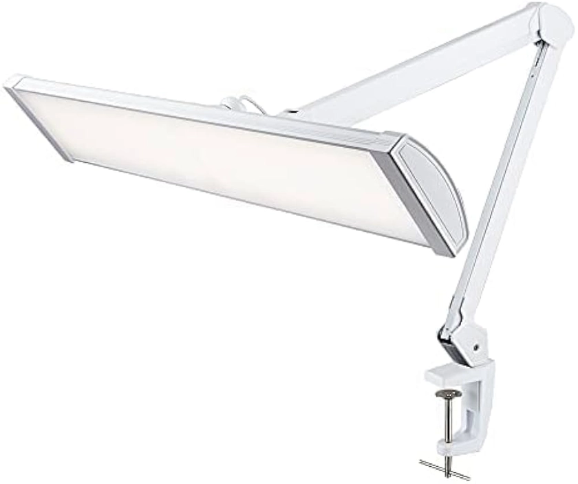 Lampe de bureau LED Neatfi Ultra 3 500 lumens avec pince, 5 niveaux de luminosité, 3 modes d'éclairage, intensité variable, 45 W, abat-jour en métal de 66 CM de large, 540 LED (CCT avec Pince, Blanc)