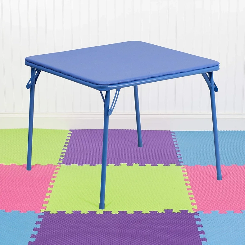 EMMA + OLIVER Kids Blue Folding Table Daycare Classroom