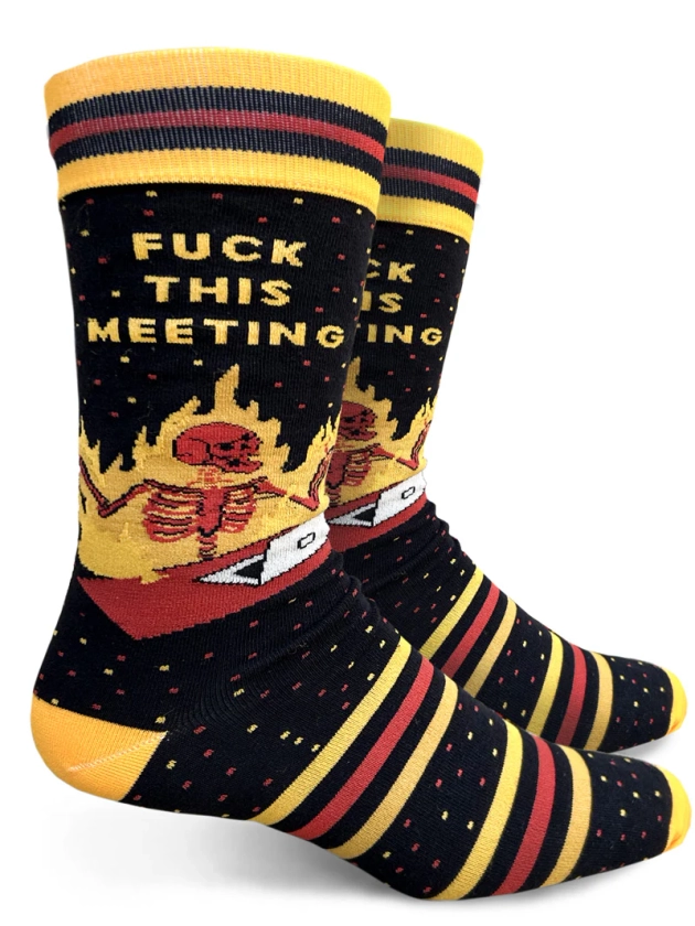 Fuck This Meeting Mens Crew Socks