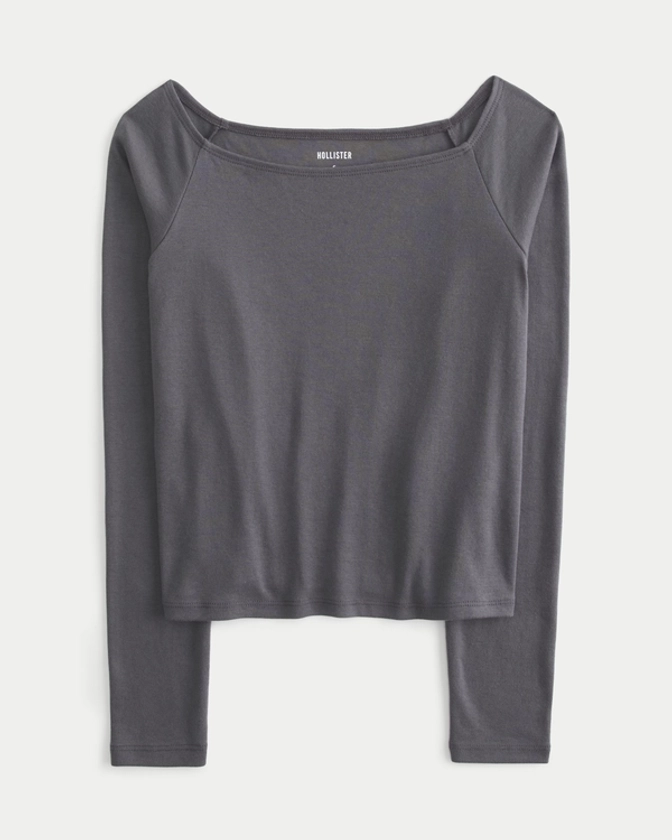 Women's Long-Sleeve Off-the-Shoulder Top | Women's Tops | HollisterCo.com