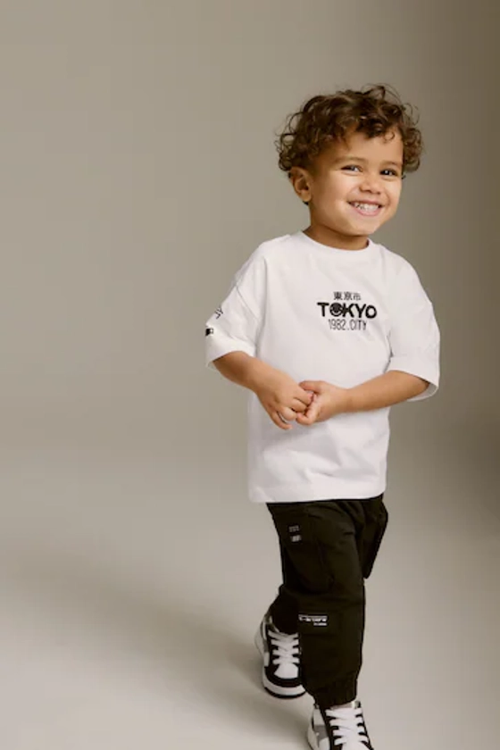 Buy Black Multi Pocket Cargo Trousers & T-Shirt Set (3mths-7yrs) from the Next UK online shop