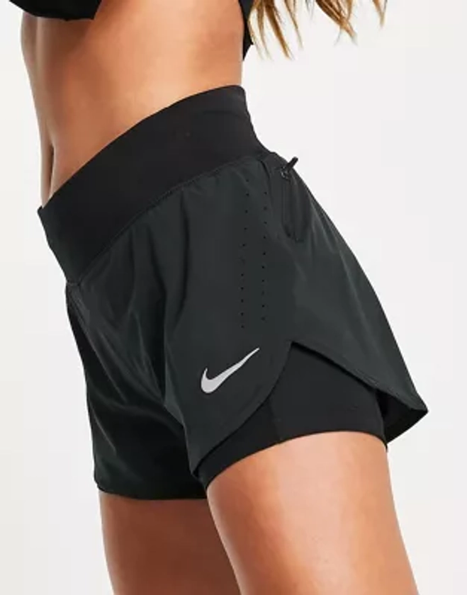 Nike Running - Eclipse - Short 2 en 1 - Noir | ASOS