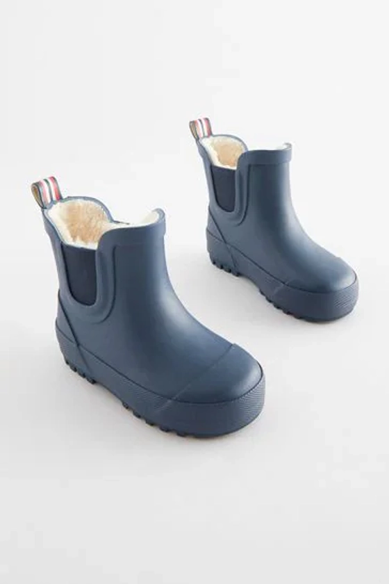 Buy Navy Plain Warm Lined Ankle Wellies from Next Australia