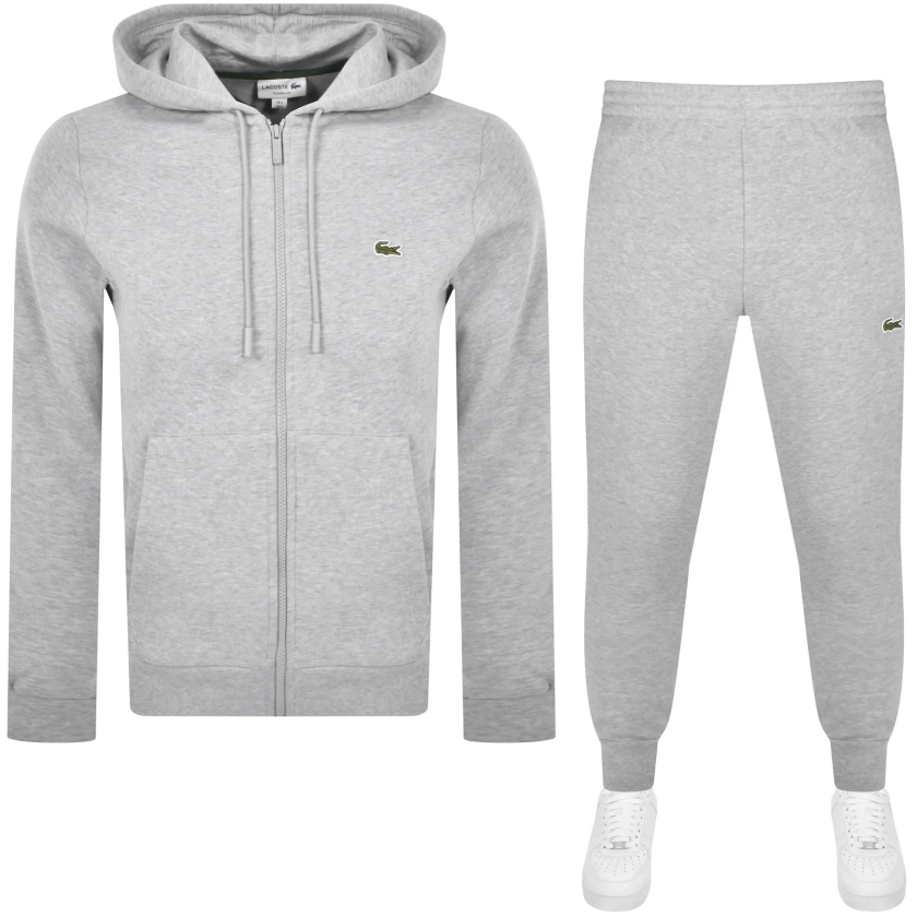 Lacoste Full Zip Hooded Tracksuit Grey | Mainline Menswear 