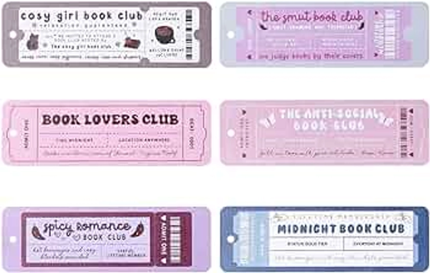 Hafhef Bookmarks for Book Lovers, Set of 6 Cute Ticket Designed Bookmark, Book Lovers Gifts for Women, Book Accessories for Reading Lovers