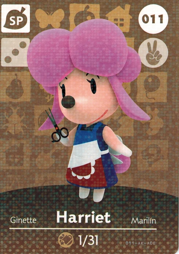 Animal Crossing Happy Home Designer Amiibo Card Harriet 011/100
