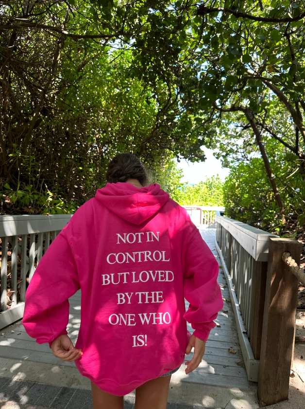 "loved by the One who is" hoodie in pink