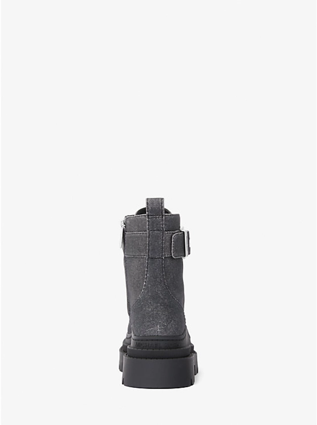 Colby Denim Print Leather Combat Boot | Michael Kors