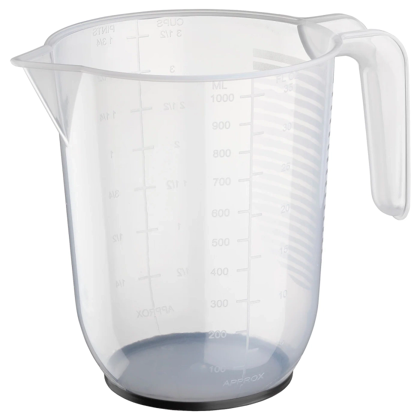 BEHÖVA measuring jug, transparent/grey, 1 l - IKEA