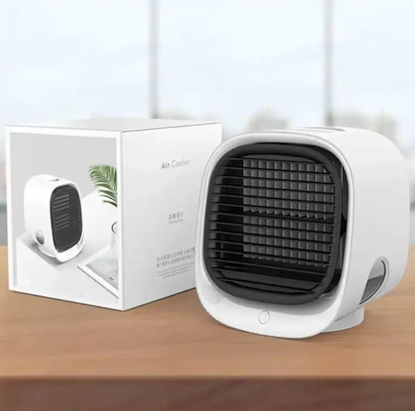 EcoSphere Finds Portable Air Conditioner: Evaporative Cooling, Humidifier, Cordless, and Perfect for Home, Room and Office desktop| Mini Air Cooler with Visual Water Tank Window and 3 speed settings.