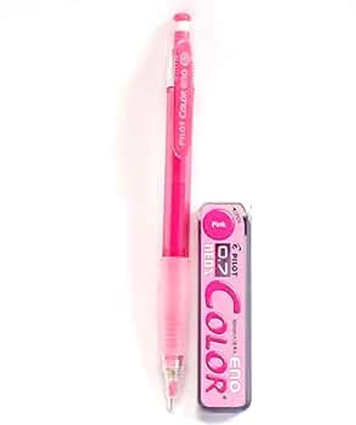 Pilot Color Eno Pink Set, 0.7mm Mechanical Pencil + Mechanical Pencil Lead 0.7mm, Pink, 10 Leads(Japan Import)