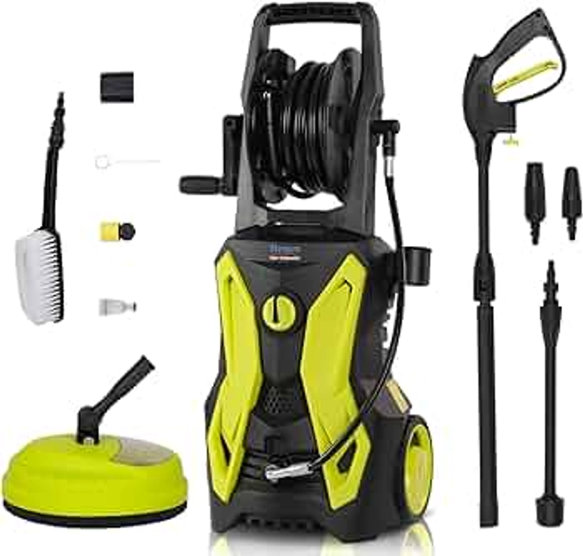 Stream Pressure Washer, 2000W 150Bar 450L/H Portable Electric Power Washer Lightweight Pressure Washer Patio Cleaner with Accessories for Patio and Car