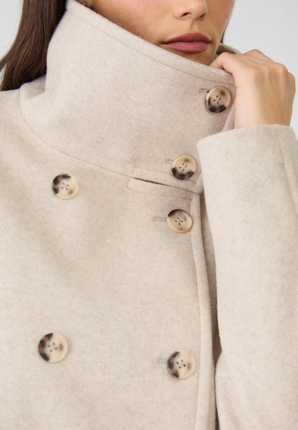 Short double-breasted high neck coat - Women's Jackets | Stradivarius United Kingdom