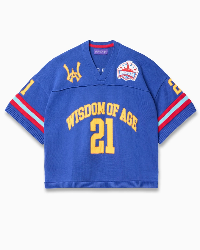 WOA Knit Football Jersey- Giant Blue