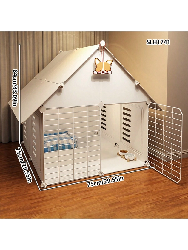 Large Space Home Dog Cage For Small Dogs And Cats, Blue, Suitable For British Short-Haired Cats, Pomeranians, Teddy Dogs, Corgis, Iron Cage