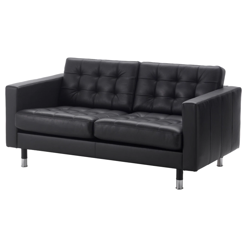 LANDSKRONA Two-seat sofa - Grann/Bomstad black/metal