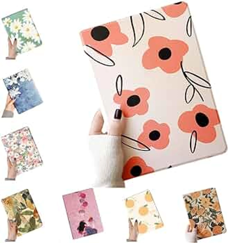 Floral Case for iPad Pro 11 inch 2022 Pro 11" 4th 3rd Generation 2nd Gen Case Flower Pattern Cute Slim Leather Folio Smart Cover with Pencil Holder Auto Sleep/Wake, Color J