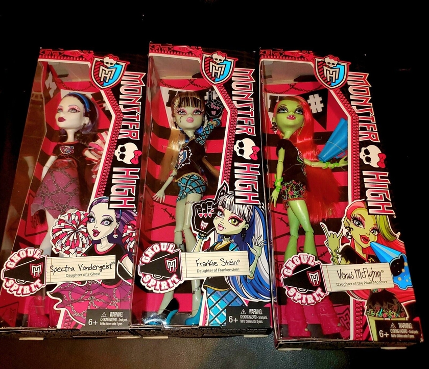 Monster High G1 Ghoul Spirit 3 pc set 2013 Venus, Frankie & Spectra NIB Rare HTF