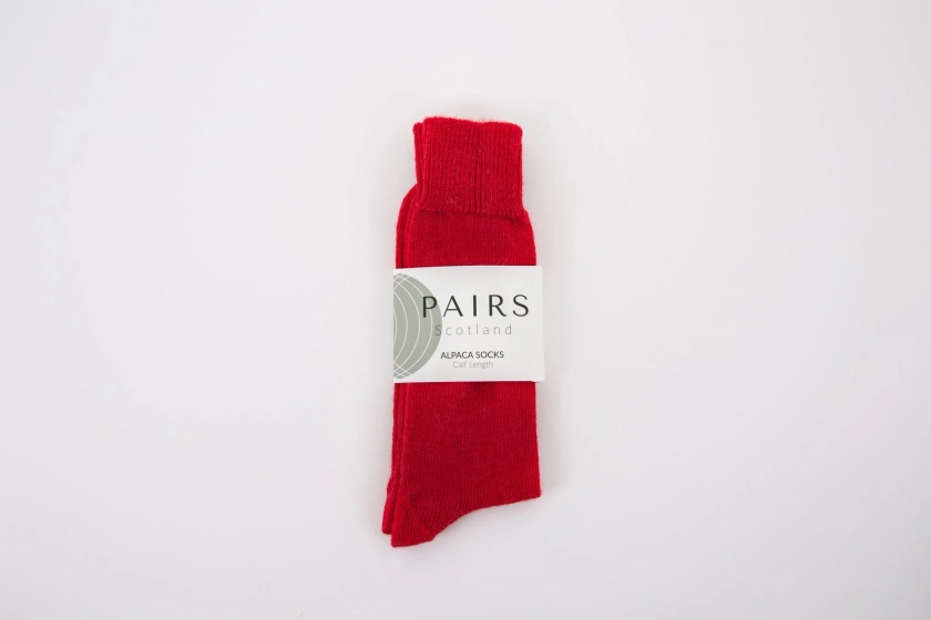 Red Alpaca Everyday Socks I Calf Length I Pairs Scotland