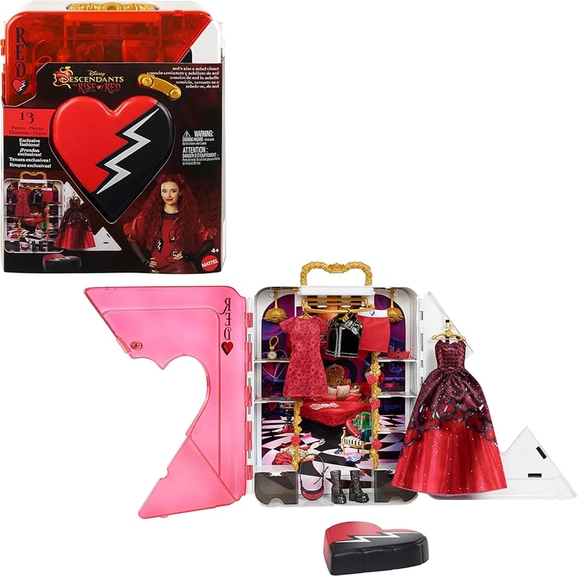 Mattel Disney Descendants 4: The Rise of Red, Closet Playset with Exclusive Clothes & Accessories, Red’s Rise & Rebel Toy Closet : Amazon.co.uk: Outlet