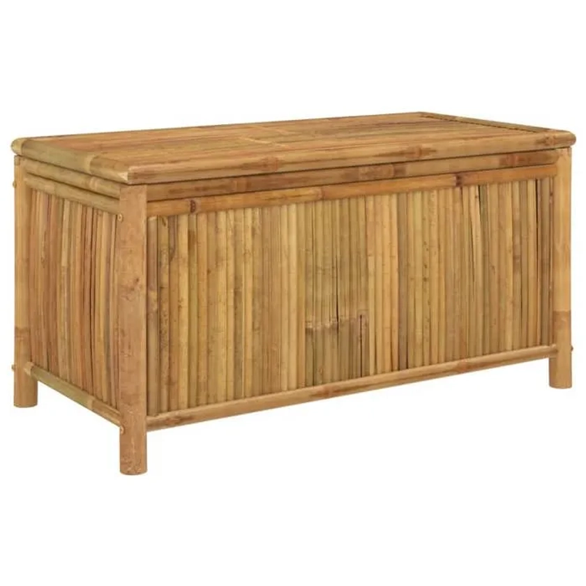 Coffre boîte meuble de jardin rangement 110 x 52 x 55 cm bambou