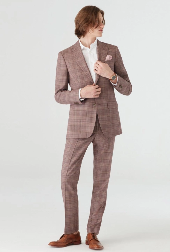 Custom Suits Made For You - Kingsdown Glen Check Rose Suit | INDOCHINO