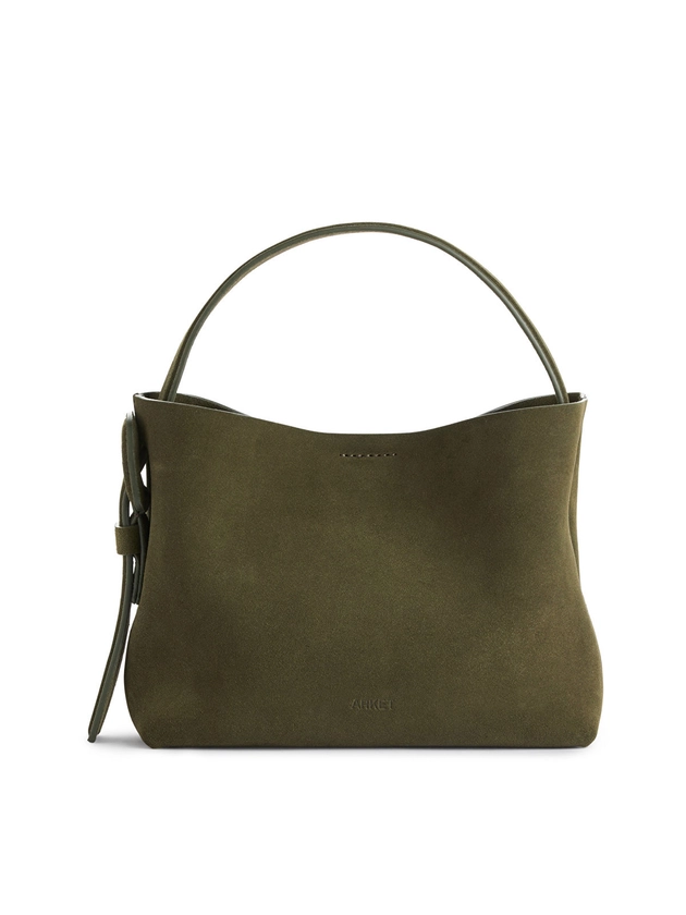 Sac bandoulière en daim - Vert kaki - Bags - ARKET FR