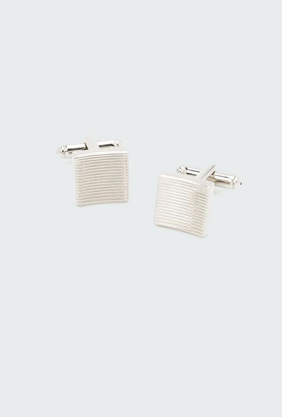 Silver Grooved cufflinks