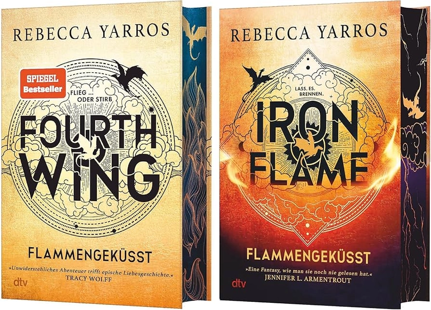 Fourth Wing & Iron Flame – Band 1 & 2 der Flammengeküsst-Reihe von Rebecca Yarros als Deluxe-Ausgabe mit atemberaubendem Farbschnitt : Amazon.de: Bøger