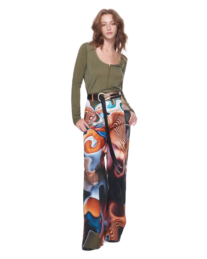 Leigh Trouser | Mandarin Swirl | thekitnyc