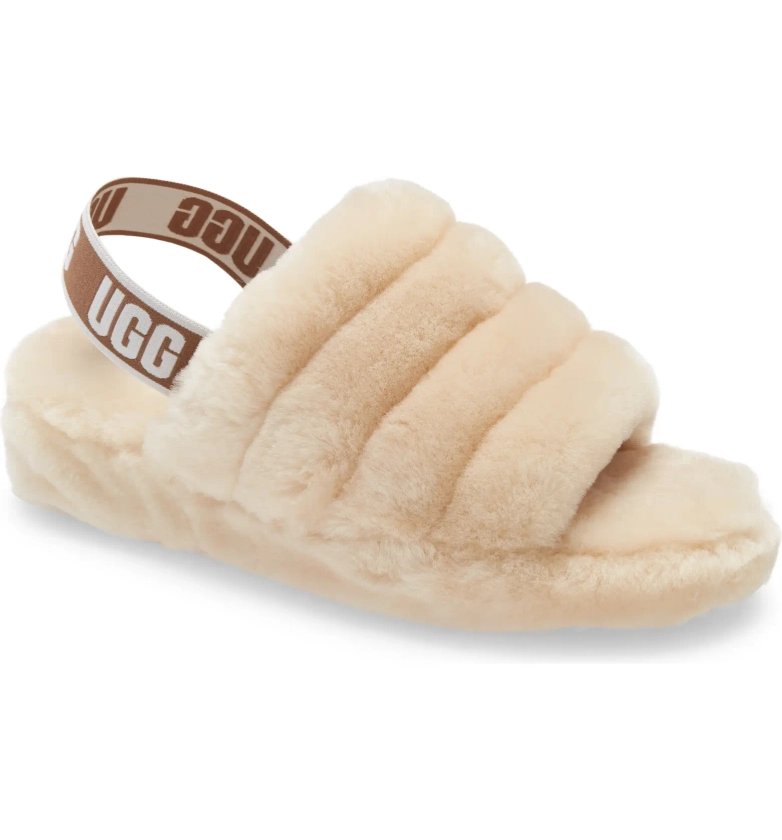UGG® Fluff Yeah Faux Fur Slingback Sandal