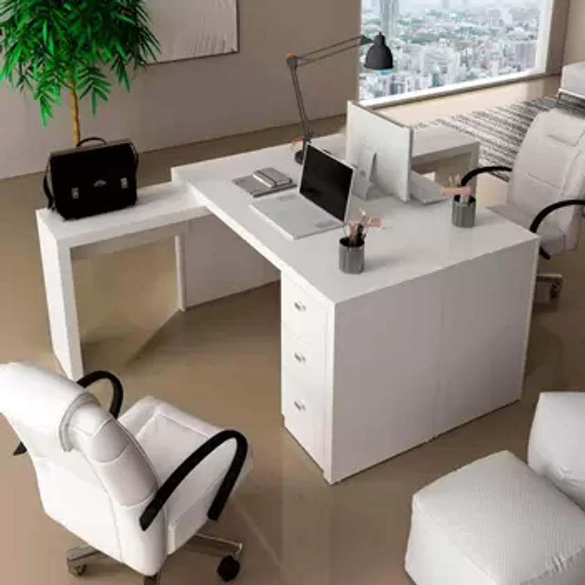 Conjunto Escritório Completo Com 2 Mesas em L e 6 Gavetas - Tecno Mobili - Conjunto Escritório / Home Office - Magazine Luiza