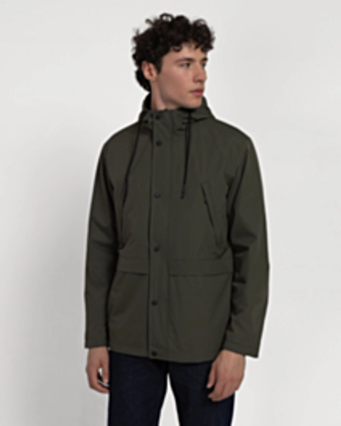 Hooded Fleece Lined Showerproof Rain Mac Jacket