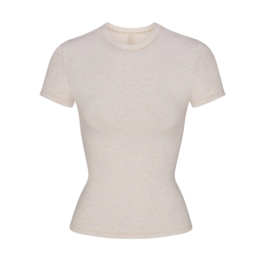 COTTON JERSEY T-SHIRT | HEATHER OATMEAL