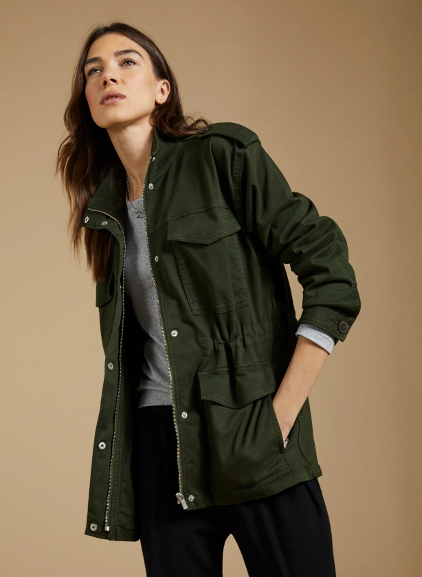 Anna Organic Cotton Jacket - Deep Khaki | Baukjen